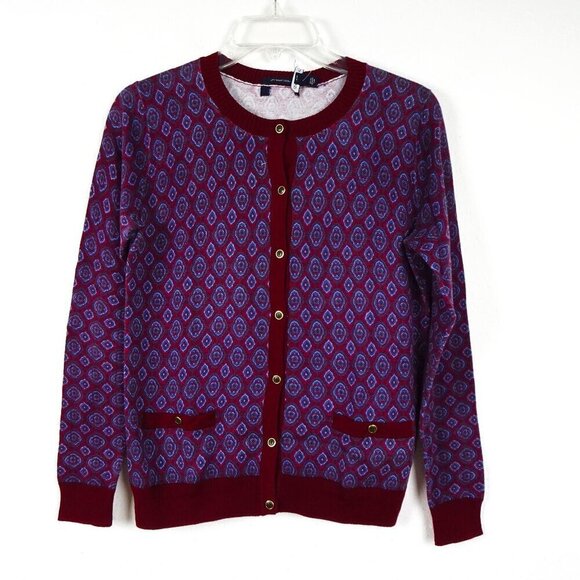 Lands End Cardigan Sweater Women's Size XS Purple Cotton Button Front - Picture 1 of 7